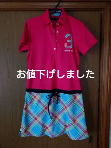 골프 여성용 원피스 핑크와 체크 무늬