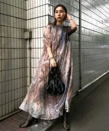AMERI 빈티지 MEDI ERIN 링클 드레스