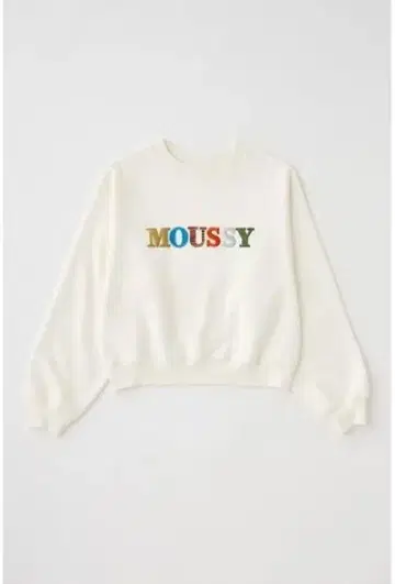 MOUSSY 로고 맨투맨 화이트 트레이닝복