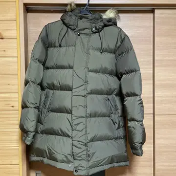 올리브 그린 후드 부착 다운 자켓 M