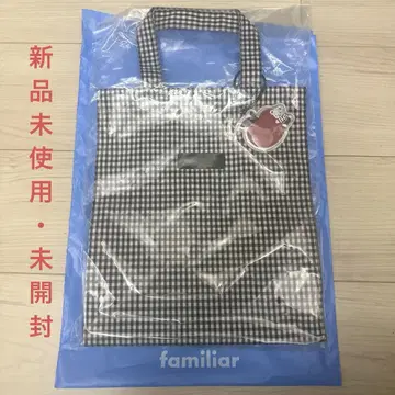 미사용 새상품 familiar 깅엄 체크 토트백