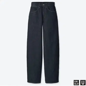 UNIQLO U 와이드 핏 커브 청바지 블랙