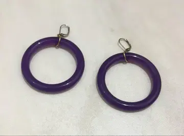보라색 후프 귀걸이 직경 약 7cm