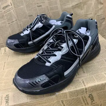 새상품 남성용 24.5cm 경량 넓은 발수 나일론 스니커즈 블랙 1339