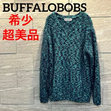 BUFFALOBOBS 새상품급 모헤어 터콰이즈 블루 네이비 니트 스웨터