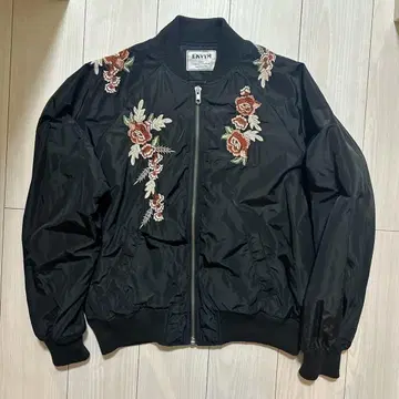 ENVMY 꽃무늬 자수 블루종 블랙