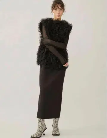 새상품급 Ameri I LINE TULLE VEST SET DSESS