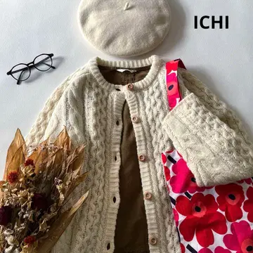 b1508* ICHI 이치 셰틀랜드 울 니트 가디건