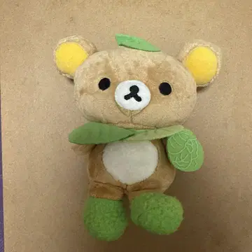 곰 봉제 인형 잎사귀 포함 약 10cm