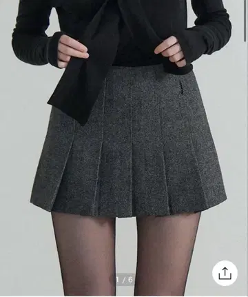 VEMVER 플리츠 미니 스커트_차콜