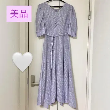 러그나문 LAGUNAMOON 레이스 텍스타일 헴 원피스 보라색