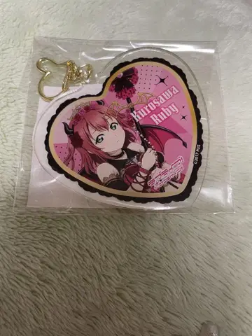 Aqours 쿠로사와 루비 하트형 아크릴 키링