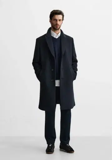 ZARA 체스터 코트 네이비