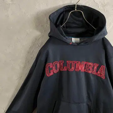 컬럼비아 빅 로고 풀오버 후드티 네이비 S IW3