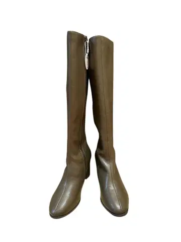 RANDA 지퍼 달린 롱 부츠 올리브 브라운 우천 겸용