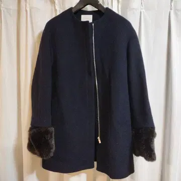 IENA 소매 에코퍼 롱 코트