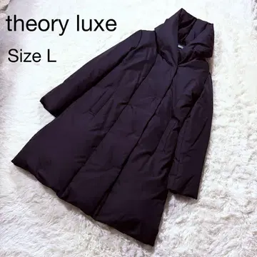 theory luxe 숄카라 다운 코트 블랙 L