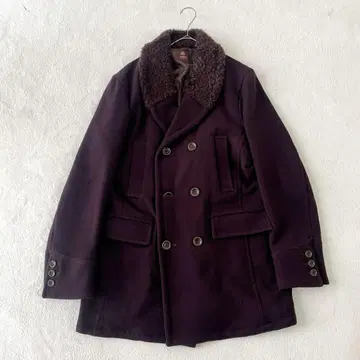 새상품급 TAKEO KIKUCHI 피 코트 옷깃 퍼 보르도 사이즈 XL