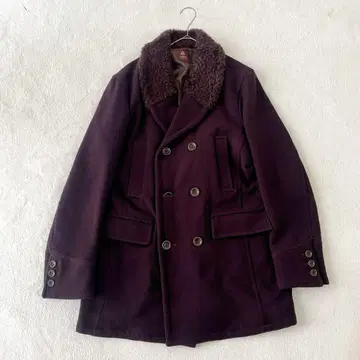 새상품급 TAKEO KIKUCHI 피 코트 옷깃 퍼 보르도 사이즈 XL