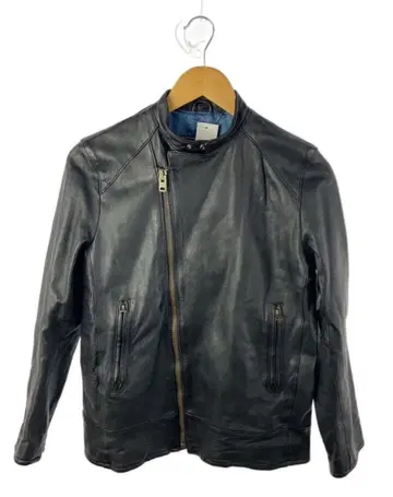 HYSTERIC GLAMOUR 블랙 가죽 싱글 라이더 자켓 S