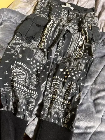 페이즐리 무늬 조거 카고 팬츠 XL