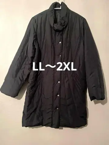 15호 LL~2XL 충전솜 블랙 퀼팅 롱 코트 빅 사이즈