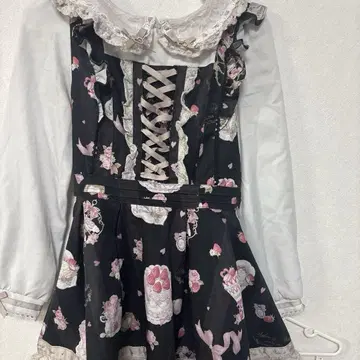 LIZ LISA Salon de Fraise 패턴 셋업 블랙