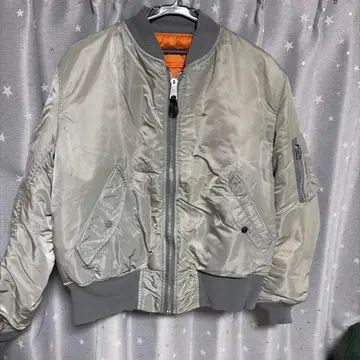 실버 MA-1 플라이트 자켓 90s usa제 alpha 레어