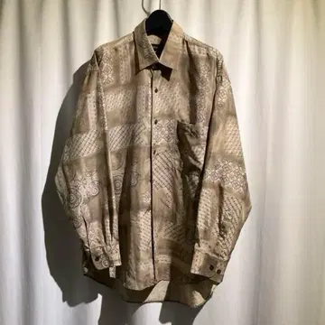 vintage [ virmanzoni ] 실크 셔츠 올 패턴