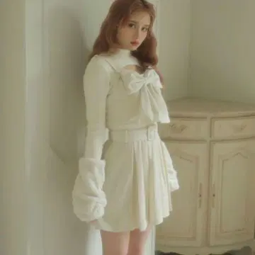 bubbles 셋업 코듀로이 리본