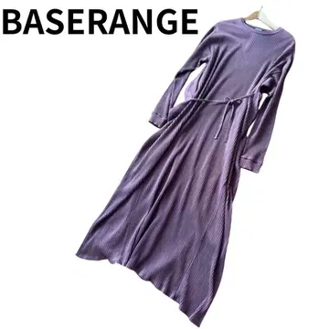 [ BASERANGE ] 리브 롱 원피스 허리 리본 포함 오가닉 소재