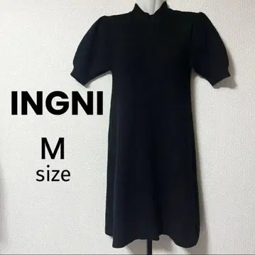 INGNI 잉그 반팔 니트 원피스 블랙 M 리브 니트