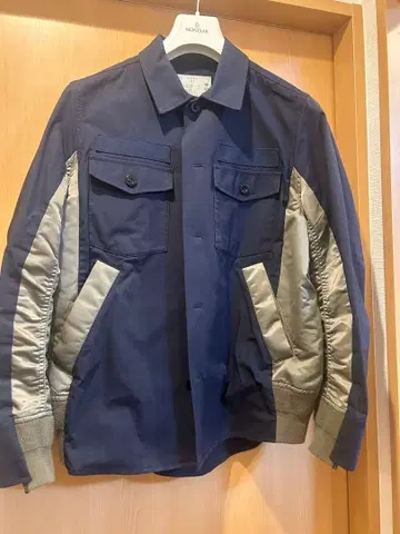 sacai 밀리터리 자켓 이소재 블루종