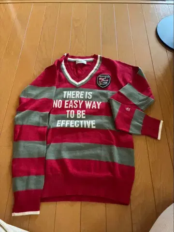 Munsingwear 여성용 스웨터 M 빨간색/그레이 스트라이프