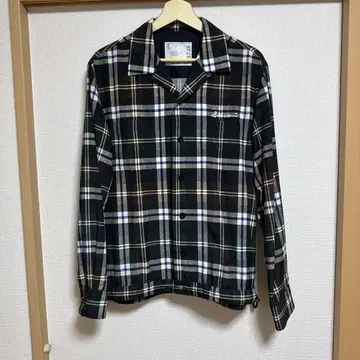 체크 무늬 코튼 셔츠 (Sacai 자수)