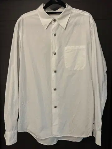 90s agnis b. homme 메탈 버튼 화이트 셔츠 사이즈 4