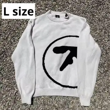 미착용 aphex twin 에이펙스 트윈 니트 화이트 L 사이즈