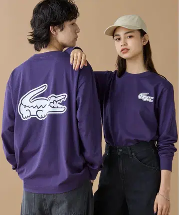 [ LACOSTE ] 오버 사이즈 백 프린트 롱 슬리브 T셔츠