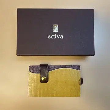 sciva 가죽 코인 케이스 골드 컬러 보라색