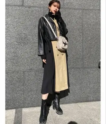 MURUA 라이더스 레이어드 트렌치코트