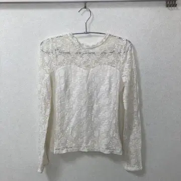 화이트 레이스 긴팔 상의 F 사이즈