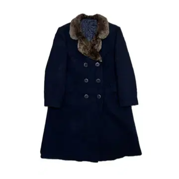neck far long coat