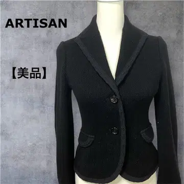 [ 새상품급 ] ARTISAN 블랙 캐시미어 혼방 니트 테일러드 자켓