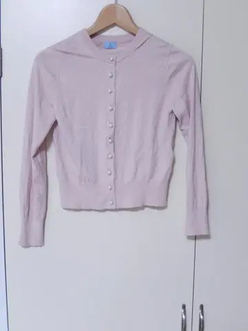 쿠미쿄쿠 펄 버튼 가디건 여성용 핑크 계열
