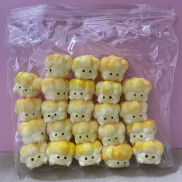 해외 스퀴즈  병아리 가족 뜯어먹는 빵 팝콘