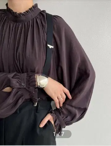 Plage 플라주 bright chiffon 블라우스 브라운