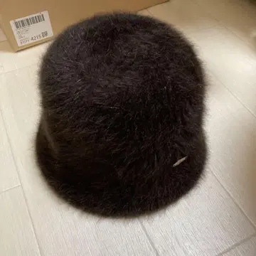 키시다 미키 다크 브라운 퍼 버킷 햇 택 포함 새상품