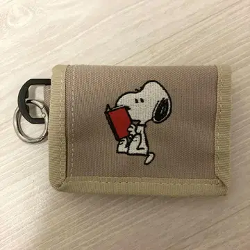 스누피 지갑 코인 케이스 카드 케이스 동전 지갑 미니 지갑 베이지