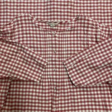 사만사 모스모스 깅엄 체크 핀턱 원피스 핑크