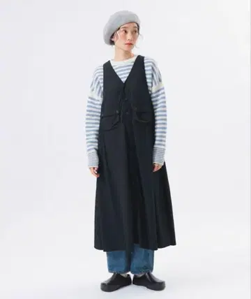 BEAMS BOY 나일론 타서 C-1 슬리브리스 원피스